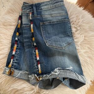 Denim Shorts with Colorful Trim